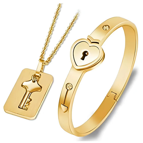 Pulsera Corazón y Collar con llave